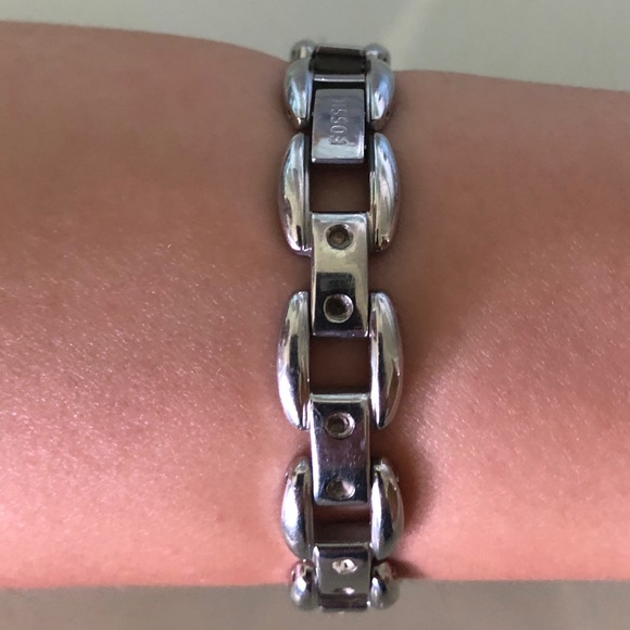 Vintage Fossil Silver Link Chain Watch - Picture 6 of 8